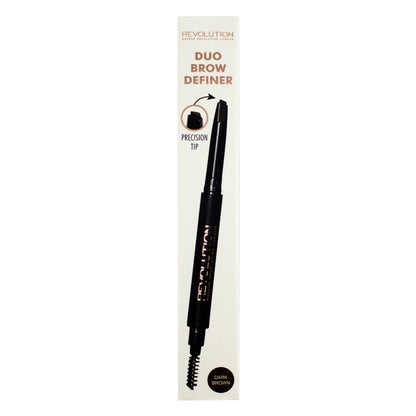 Makeup Revolution Duo Brow Pencil (0.15g) - Dark Brown