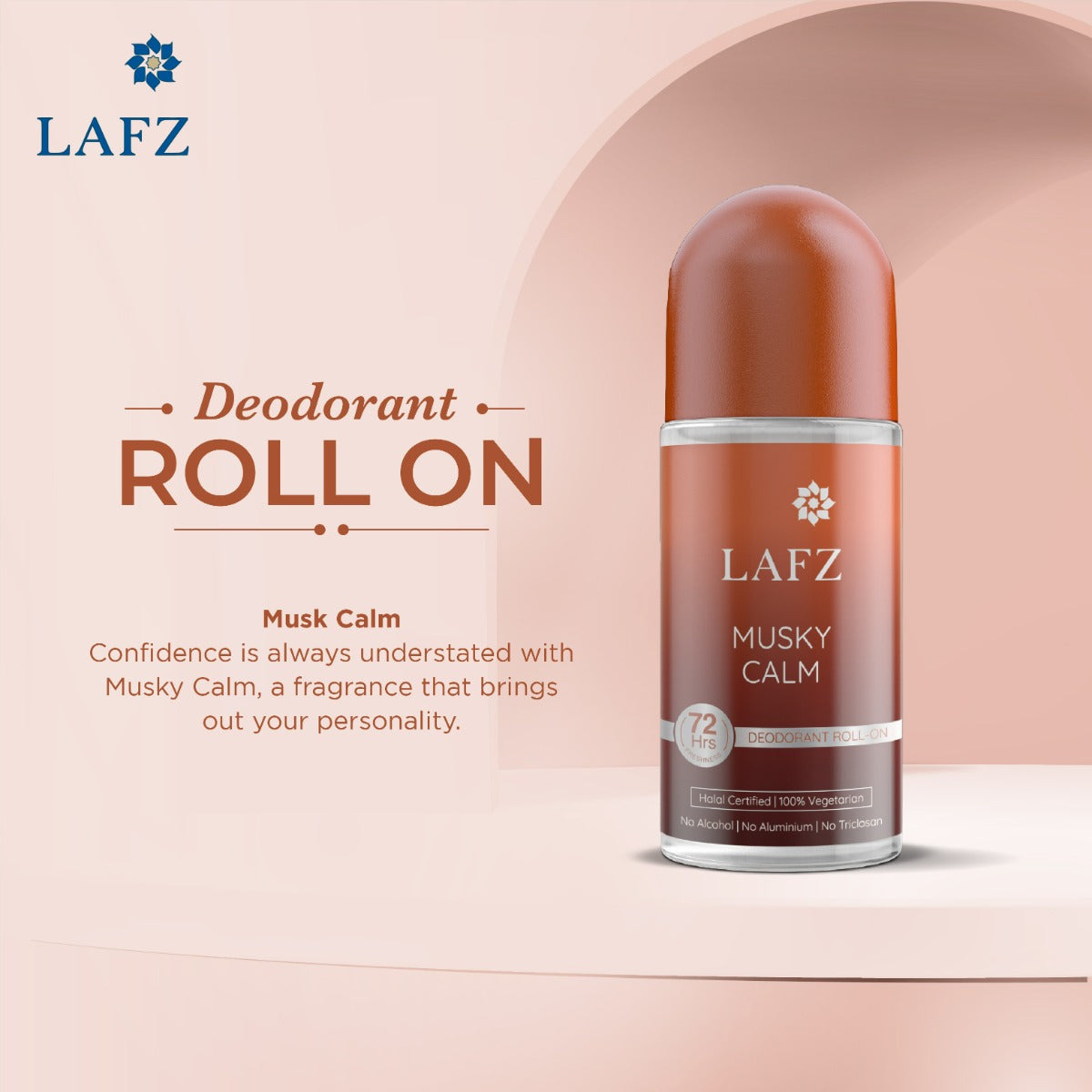 LAFZ No Alcohol Roll On Deodorant Musky Calm for Men (50ml)
