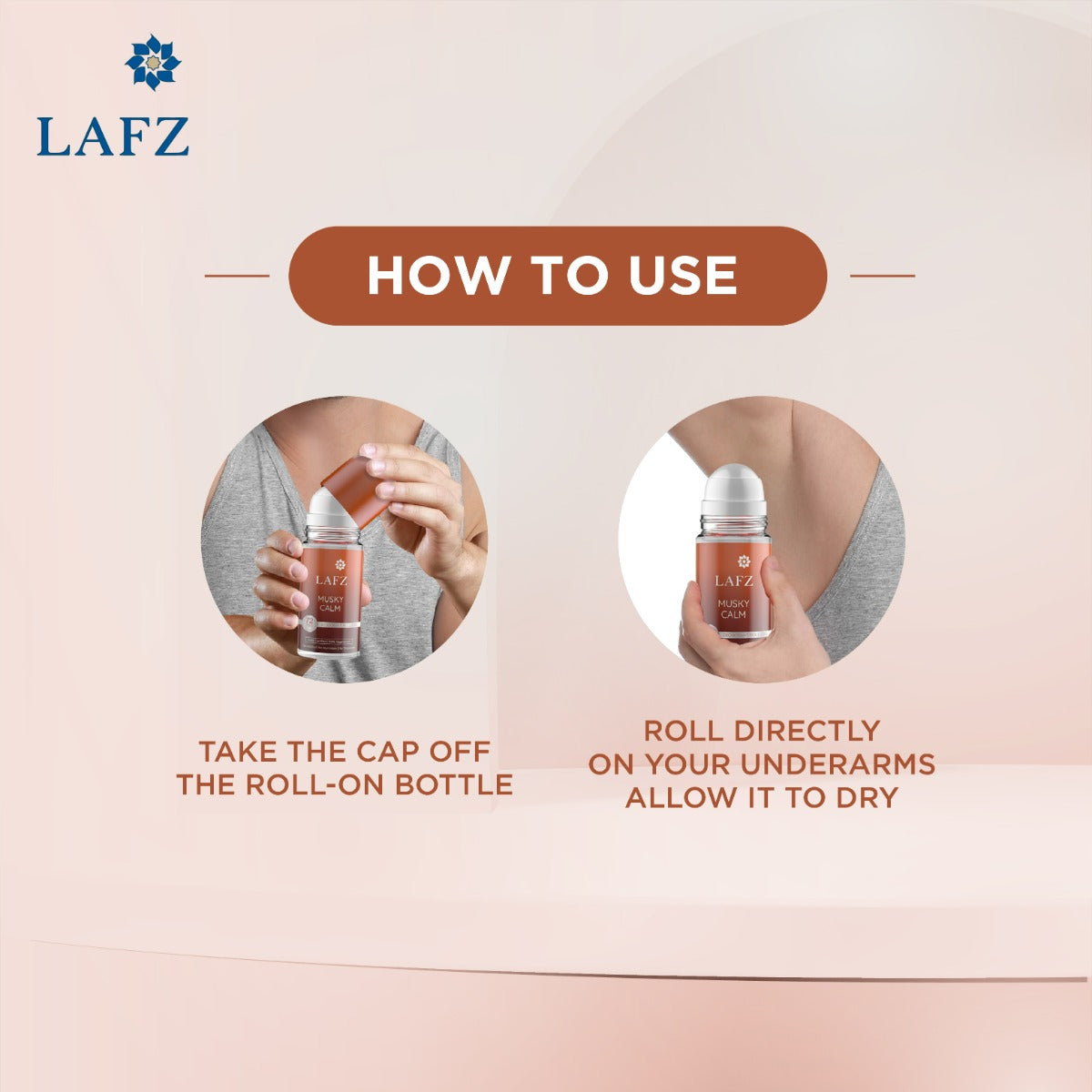 LAFZ No Alcohol Roll On Deodorant Musky Calm for Men (50ml)