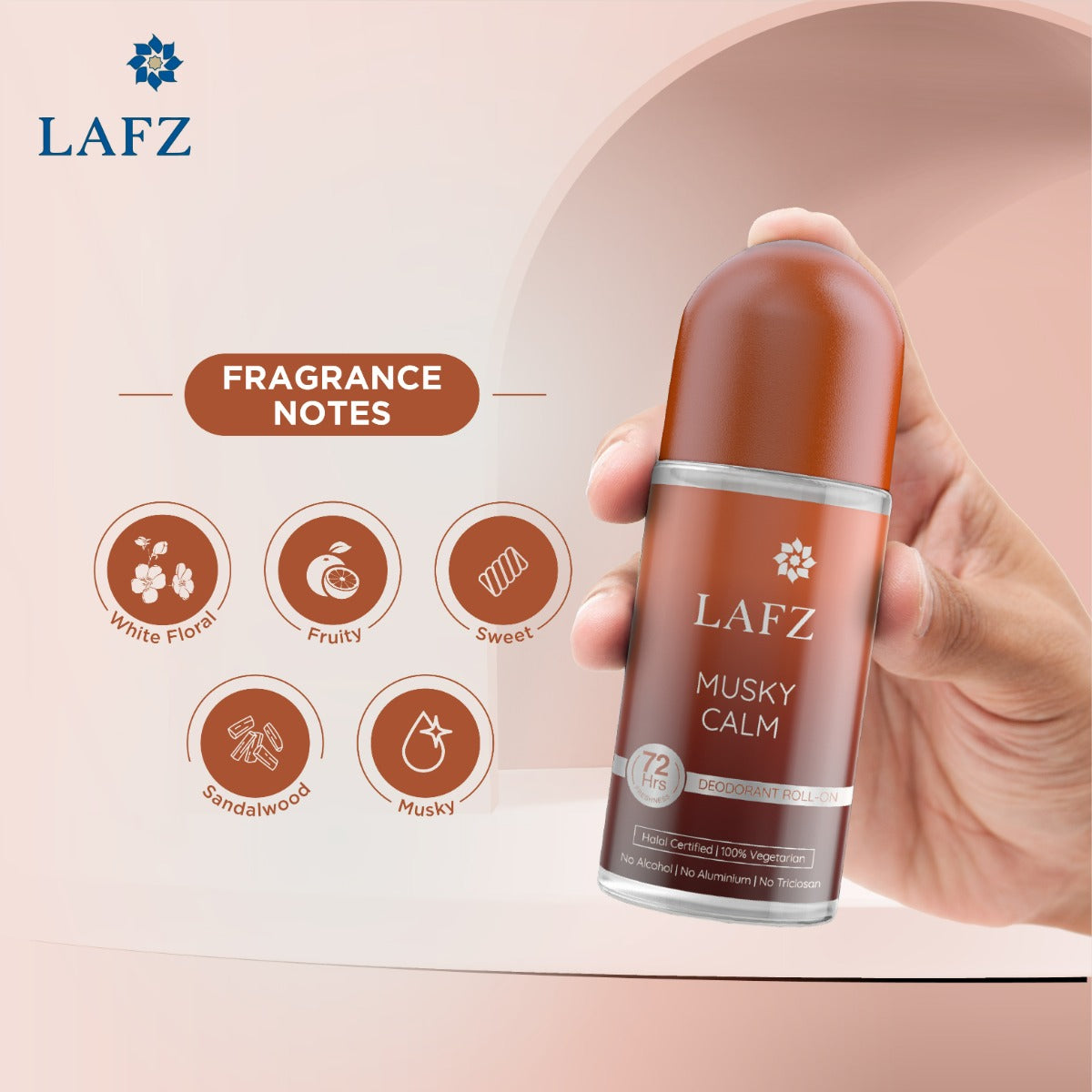 LAFZ No Alcohol Roll On Deodorant Musky Calm for Men (50ml)