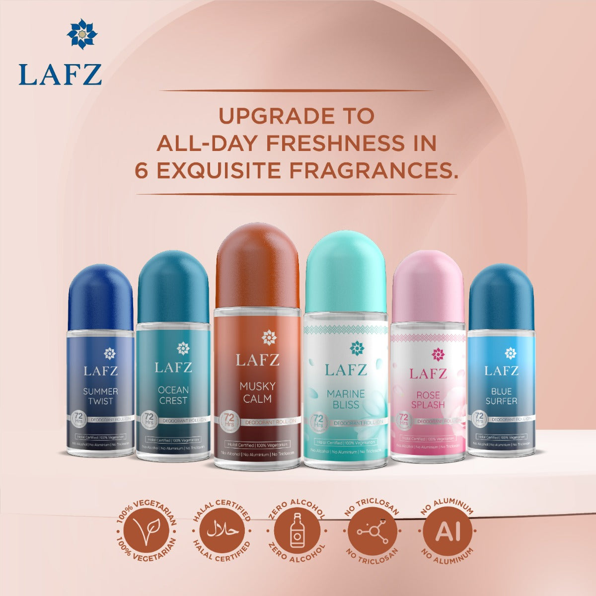 LAFZ No Alcohol Roll On Deodorant Musky Calm for Men (50ml)