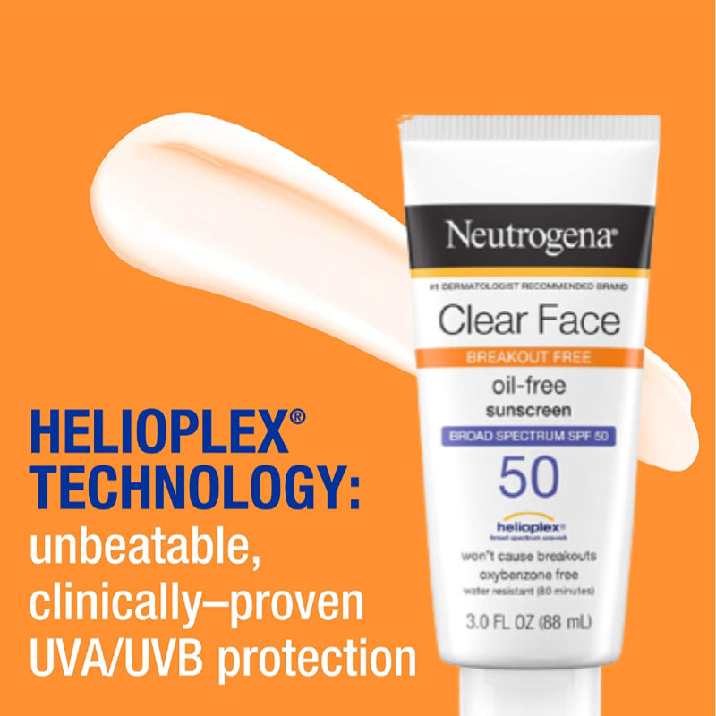 Neutrogena Clear Face Oil-Free Sunscreen SPF50 (88ml)