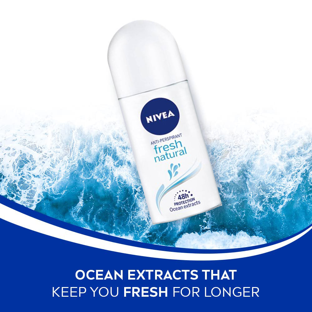 Nivea Fresh Natural Roll On 50ml and Soft Jar Berry Blossom Cream 50ml (Combo Pack)