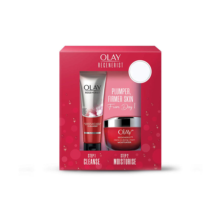Olay Regenerist Microsculpting Day Moisturiser (Non SPF) 50g with Cleanser Pack (100g)