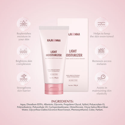 Rajkonna Light Moisturizer With Rice Water And Licorice Extract (50gm)