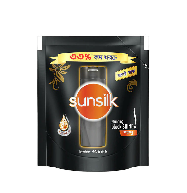 Sunsilk Stunning Black Shine Shampoo Pouch (75ml)