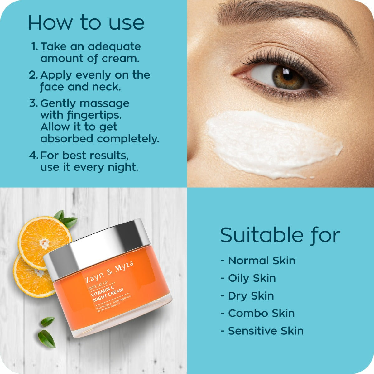 Zayn &amp; Myza Vitamin C Night Cream (50g)