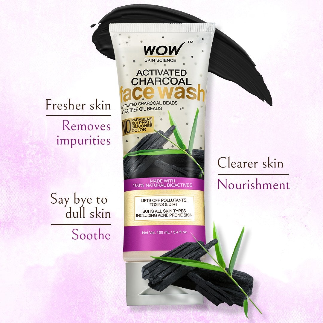 Wow Skin Science Activated Charcoal Face Wash (100ml)